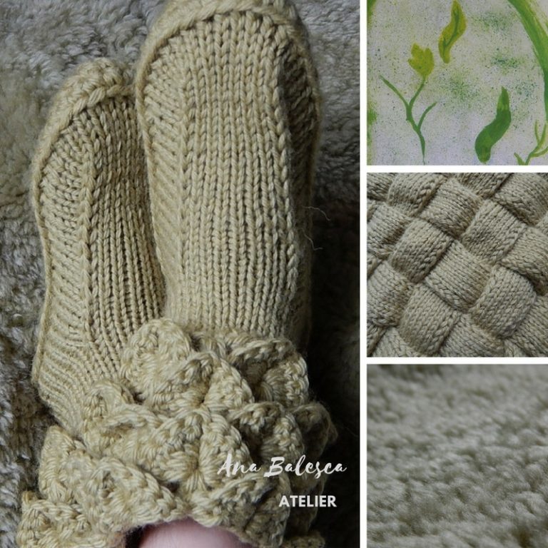 pantufa crocodilo handmade lã feito a mão
